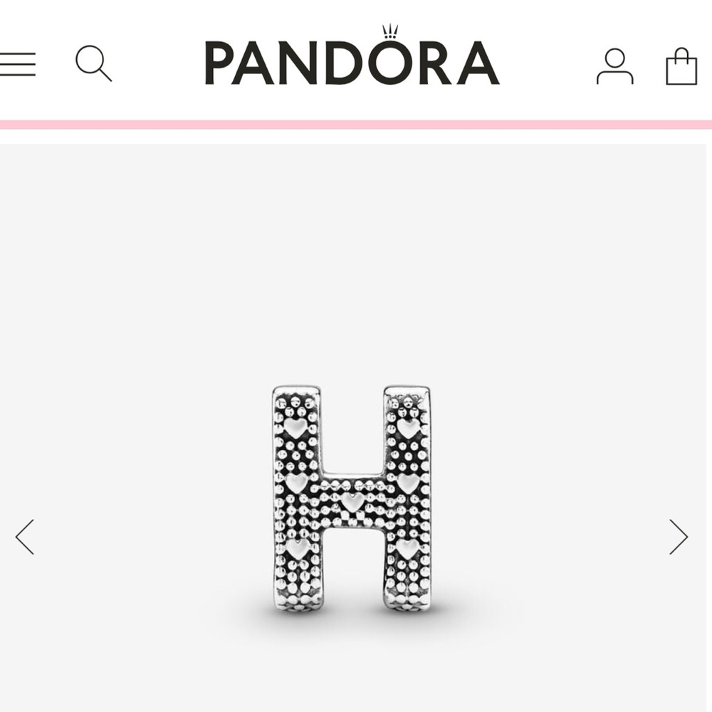 Pandora Moments Letter “H” Charm for Charm Bracelet
